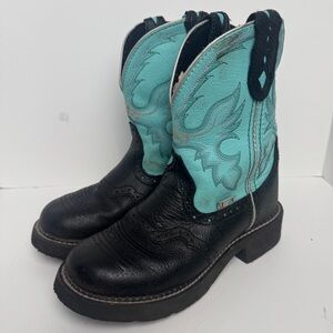 Justin Gypsy Turquoise Boots Girls Sz 6 1/2 B